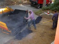 Blending Old-New Tar at Garage